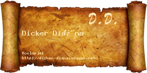 Dicker Diána névjegykártya